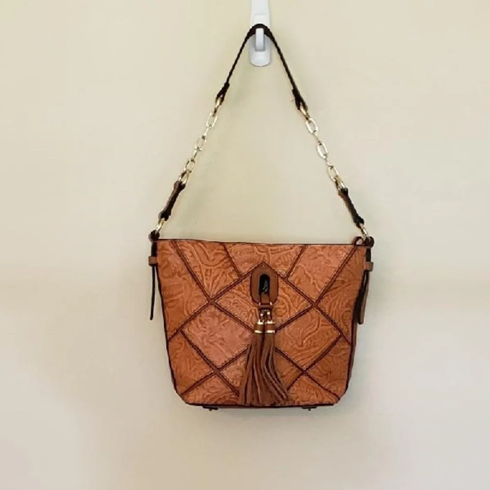 MC Brown Embossed Purse - Picture 2 of 15